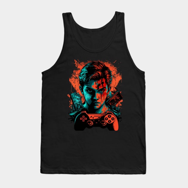 Announce Your Cohort: Intense Video Gamer Guy! Tank Top by The Symbol Monger